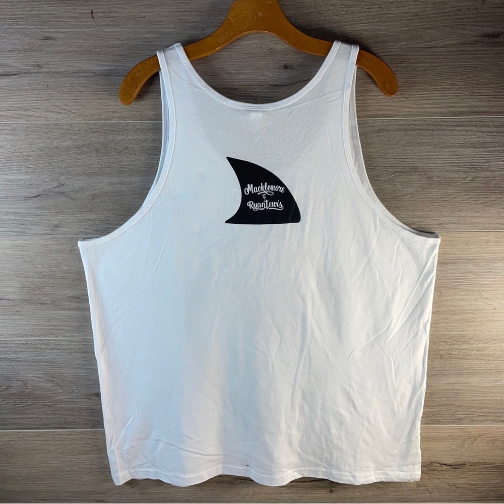 SHARK FACE GANG T-shirt Tank Top XL White Cotton Macklemore Ryan Lewis Brand New - Picture 4 of 7